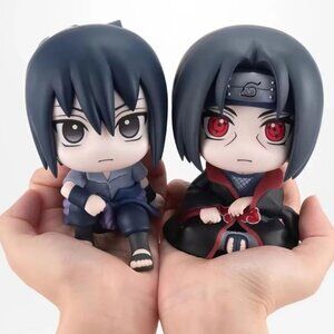 Sasuke & Itachi Anime Chibi Figure Set 2pc Naruto Display Toys
